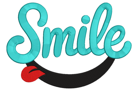 Add a Touch of Positivity with the Smile Script Embroidery Design
