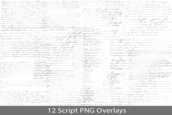 French Lit Script PNG Overlays for Designers