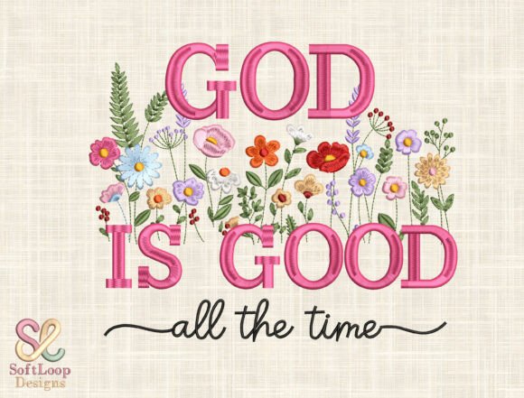 God is Good Embroidery: A Floral Font for Faithful Design