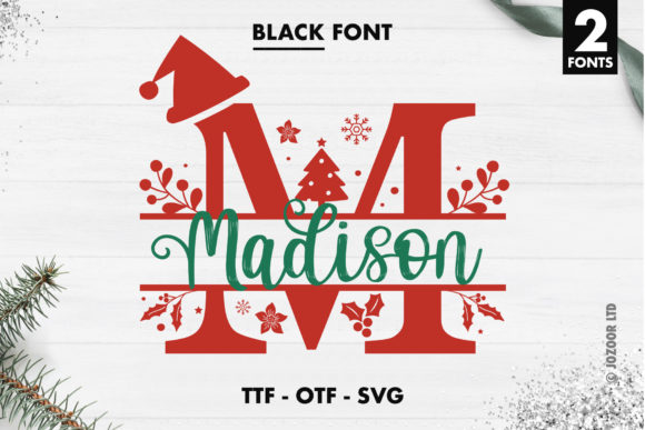 Madison Christmas Split Monogram: A Festive Duo for Your Designs