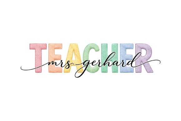 Teacher Pastel Embroidery Name Script: A Designer's Guide